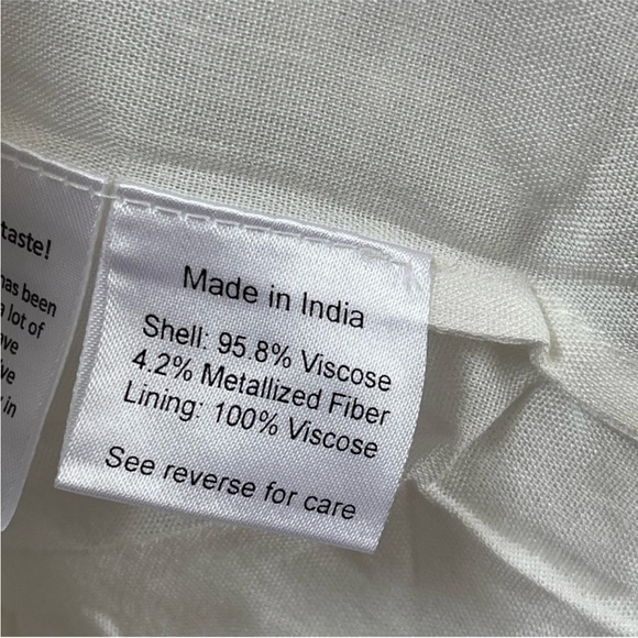 Rococo Sand White Mini Dress With Silver Metallic Thread Size Small NWT - Picture 7 of 8